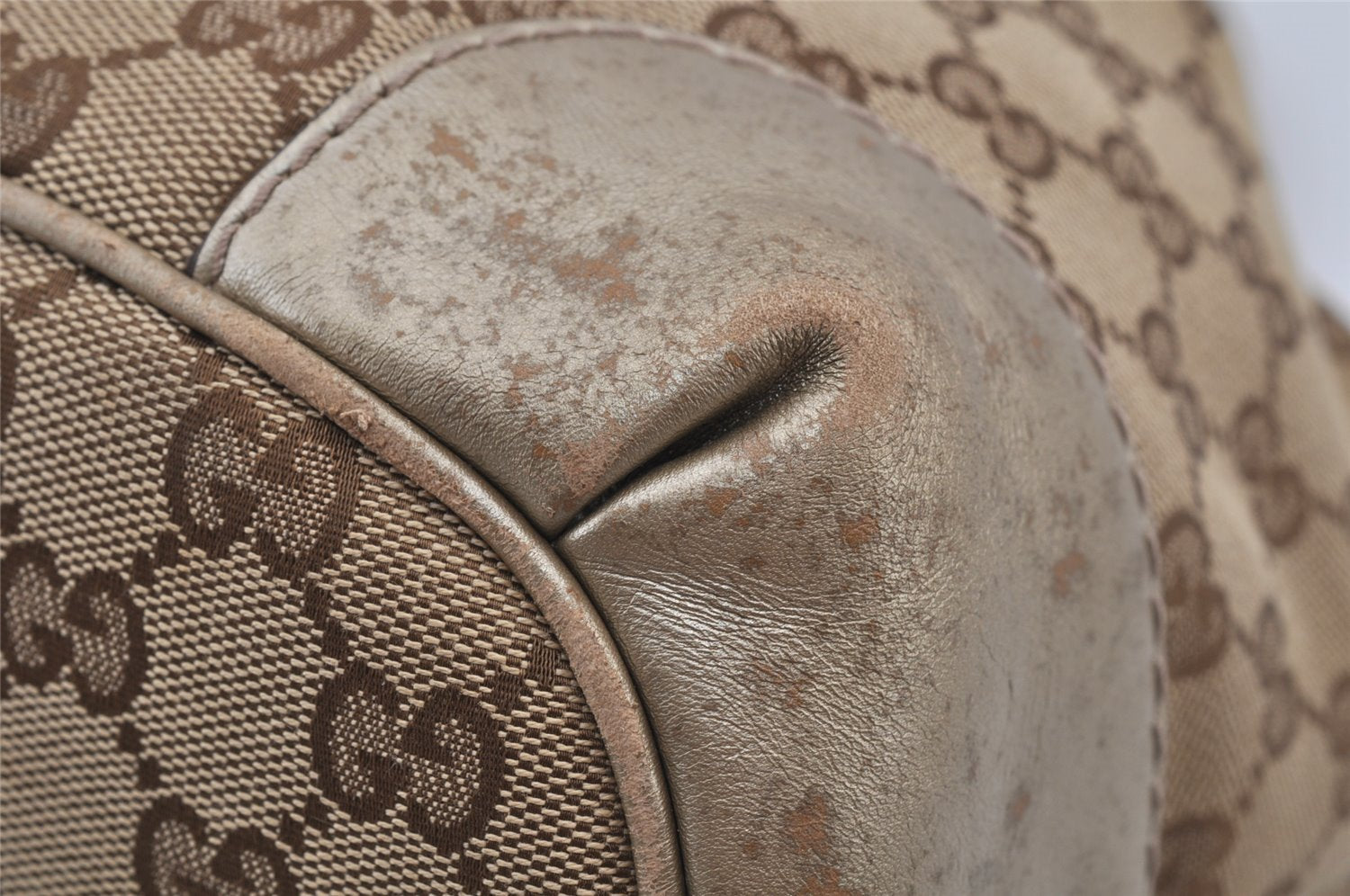 Authentic GUCCI Sukey 2Way Shoulder Tote Bag GG Canvas Leather Brown 7953J