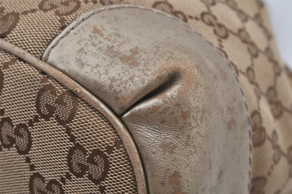 Authentic GUCCI Sukey 2Way Shoulder Tote Bag GG Canvas Leather Brown 7953J