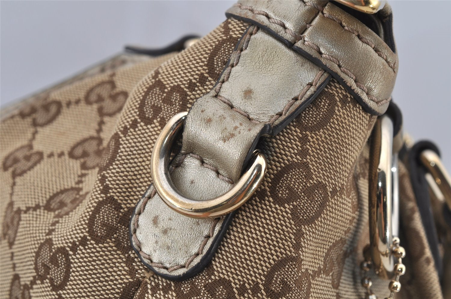 Authentic GUCCI Sukey 2Way Shoulder Tote Bag GG Canvas Leather Brown 7953J