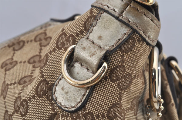 Authentic GUCCI Sukey 2Way Shoulder Tote Bag GG Canvas Leather Brown 7953J