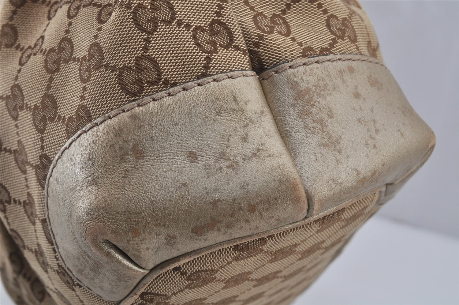 Authentic GUCCI Sukey 2Way Shoulder Tote Bag GG Canvas Leather Brown 7953J