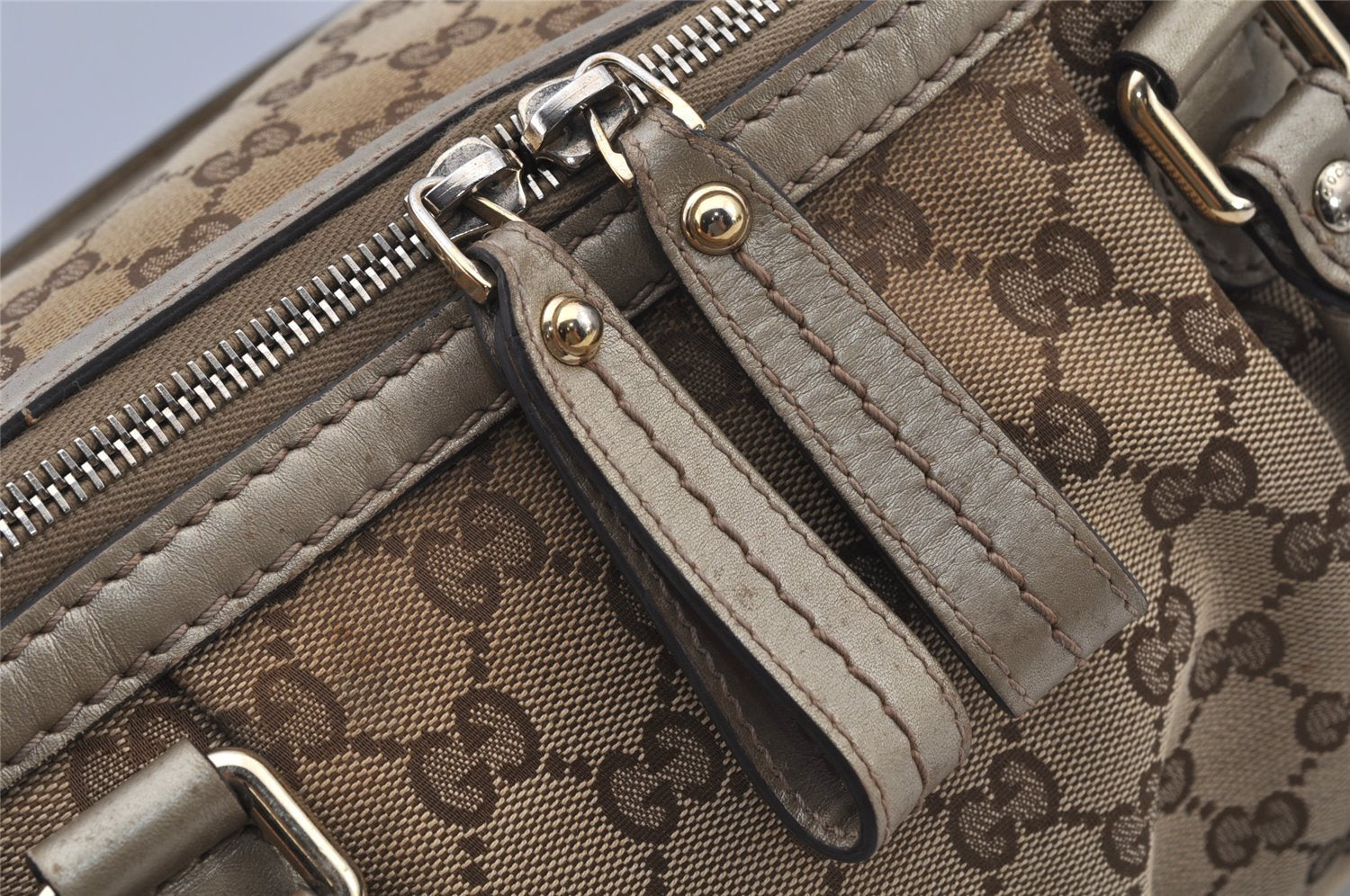 Authentic GUCCI Sukey 2Way Shoulder Tote Bag GG Canvas Leather Brown 7953J