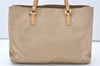 Authentic FENDI Zucchino Shoulder Hand Bag Purse Canvas Leather Beige 7954J