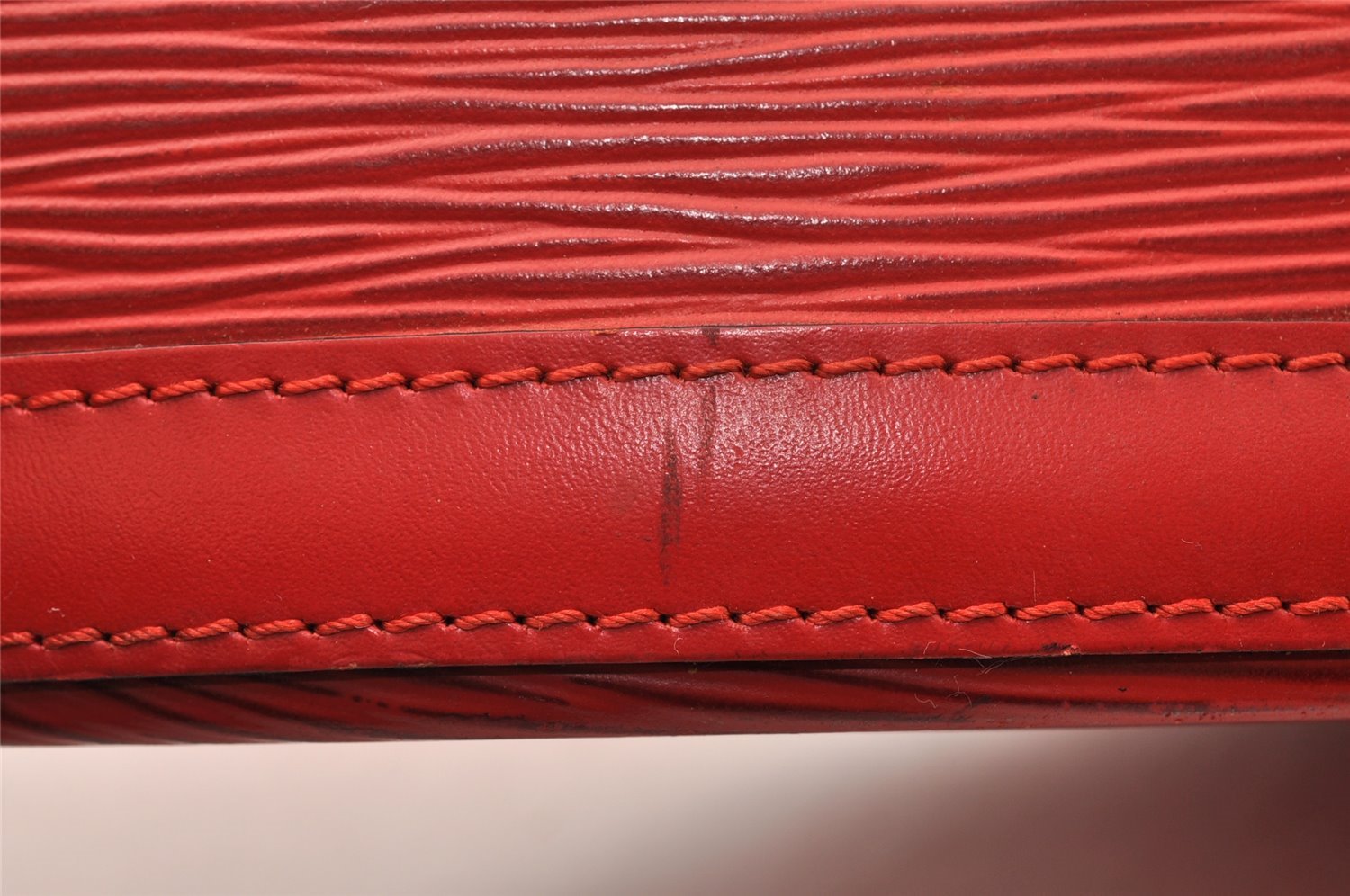 Authentic Louis Vuitton Epi Saint Jacques Hand Bag Red M52277 LV 7955I