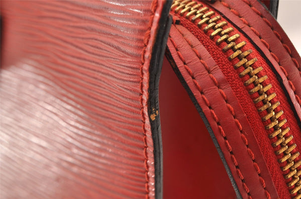 Authentic Louis Vuitton Epi Saint Jacques Hand Bag Red M52277 LV 7955I