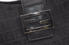 Authentic FENDI Zucchino Vintage Shoulder Bag Canvas Leather Black 7956J