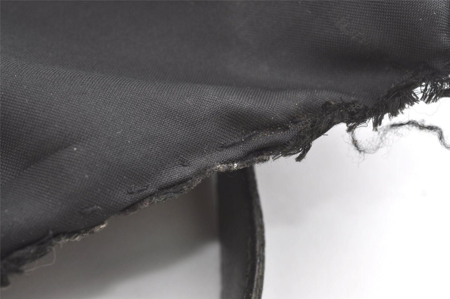 Authentic FENDI Zucchino Vintage Shoulder Bag Canvas Leather Black 7956J
