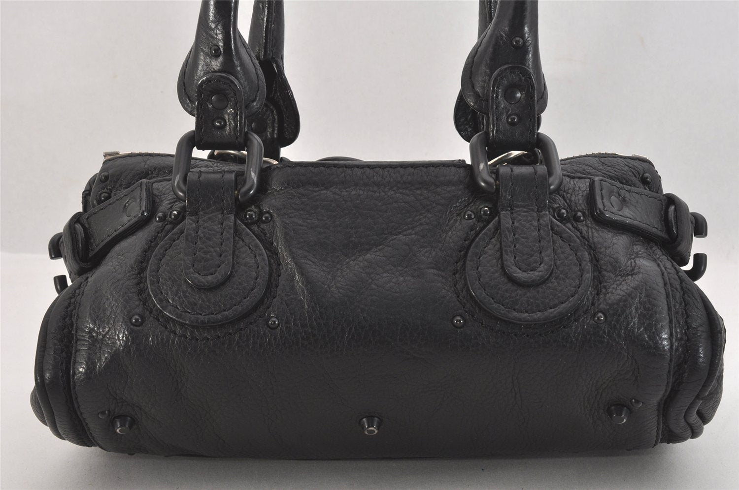 Authentic Chloe Paddington Vintage Leather Shoulder Hand Bag Purse Black 7956M