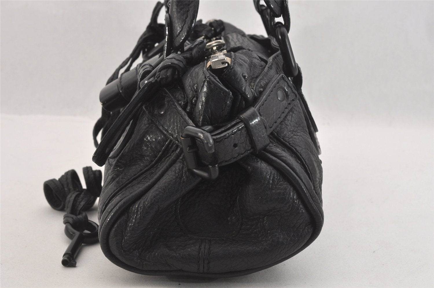 Authentic Chloe Paddington Vintage Leather Shoulder Hand Bag Purse Black 7956M
