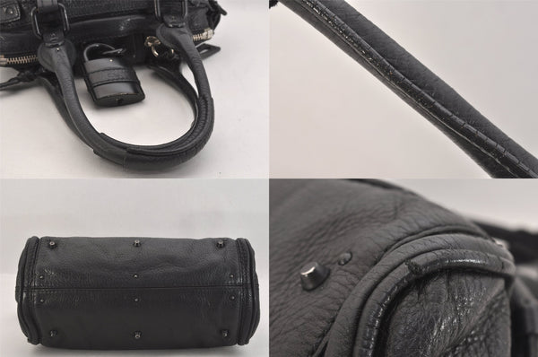 Authentic Chloe Paddington Vintage Leather Shoulder Hand Bag Purse Black 7956M