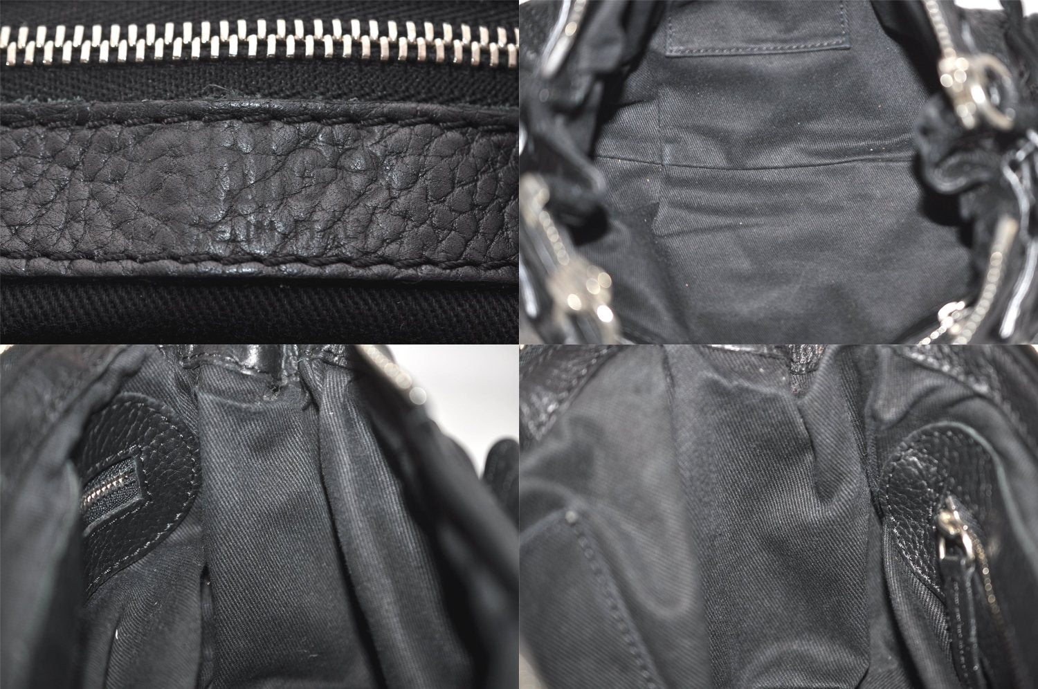Authentic Chloe Paddington Vintage Leather Shoulder Hand Bag Purse Black 7956M