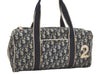 Authentic Christian Dior Trotter No.2 Hand Boston Bag PVC Enamel Blue 7958I
