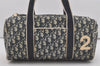 Authentic Christian Dior Trotter No.2 Hand Boston Bag PVC Enamel Blue 7958I