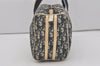 Authentic Christian Dior Trotter No.2 Hand Boston Bag PVC Enamel Blue 7958I