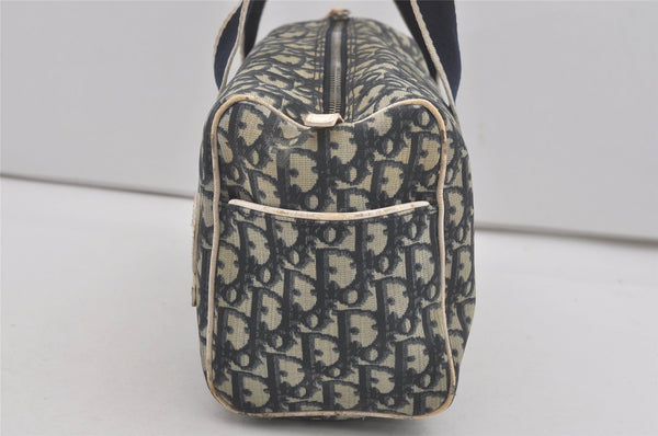 Authentic Christian Dior Trotter No.2 Hand Boston Bag PVC Enamel Blue 7958I