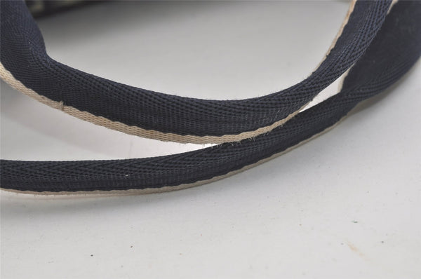 Authentic Christian Dior Trotter No.2 Hand Boston Bag PVC Enamel Blue 7958I