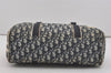 Authentic Christian Dior Trotter No.2 Hand Boston Bag PVC Enamel Blue 7958I