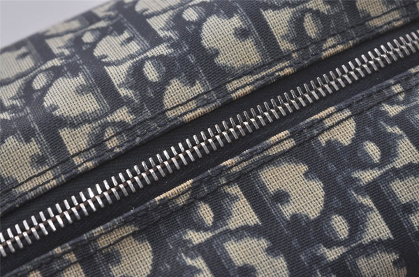 Authentic Christian Dior Trotter No.2 Hand Boston Bag PVC Enamel Blue 7958I