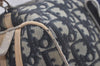 Authentic Christian Dior Trotter No.2 Hand Boston Bag PVC Enamel Blue 7958I