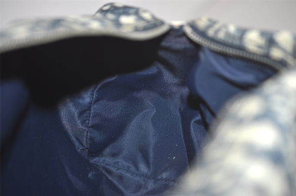 Authentic Christian Dior Trotter No.2 Hand Boston Bag PVC Enamel Blue 7958I