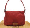 Authentic FENDI Vintage Mamma Baguette Shoulder Hand Bag Purse Leather Red 7958J