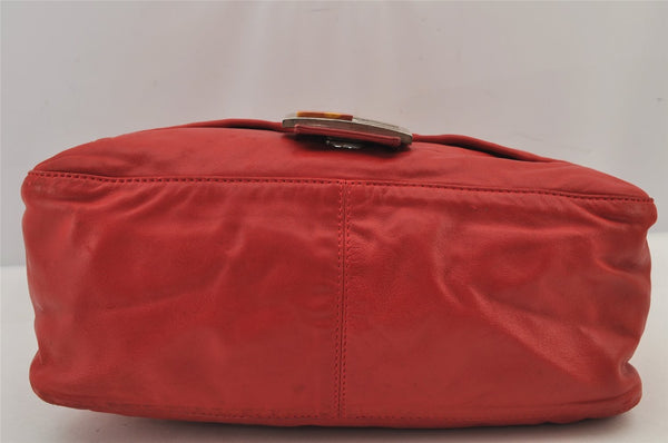Authentic FENDI Vintage Mamma Baguette Shoulder Hand Bag Purse Leather Red 7958J