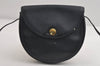 Authentic Christian Dior Shoulder Cross Body Bag Purse Leather Navy Blue 7959I