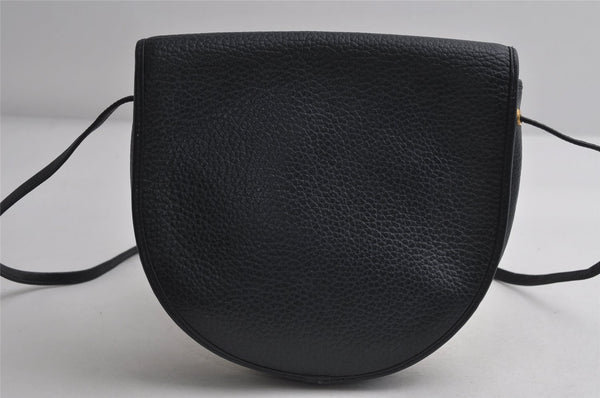 Authentic Christian Dior Shoulder Cross Body Bag Purse Leather Navy Blue 7959I