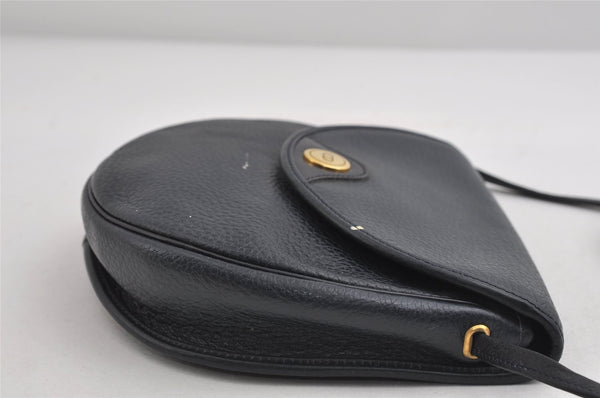 Authentic Christian Dior Shoulder Cross Body Bag Purse Leather Navy Blue 7959I