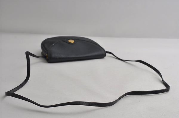 Authentic Christian Dior Shoulder Cross Body Bag Purse Leather Navy Blue 7959I