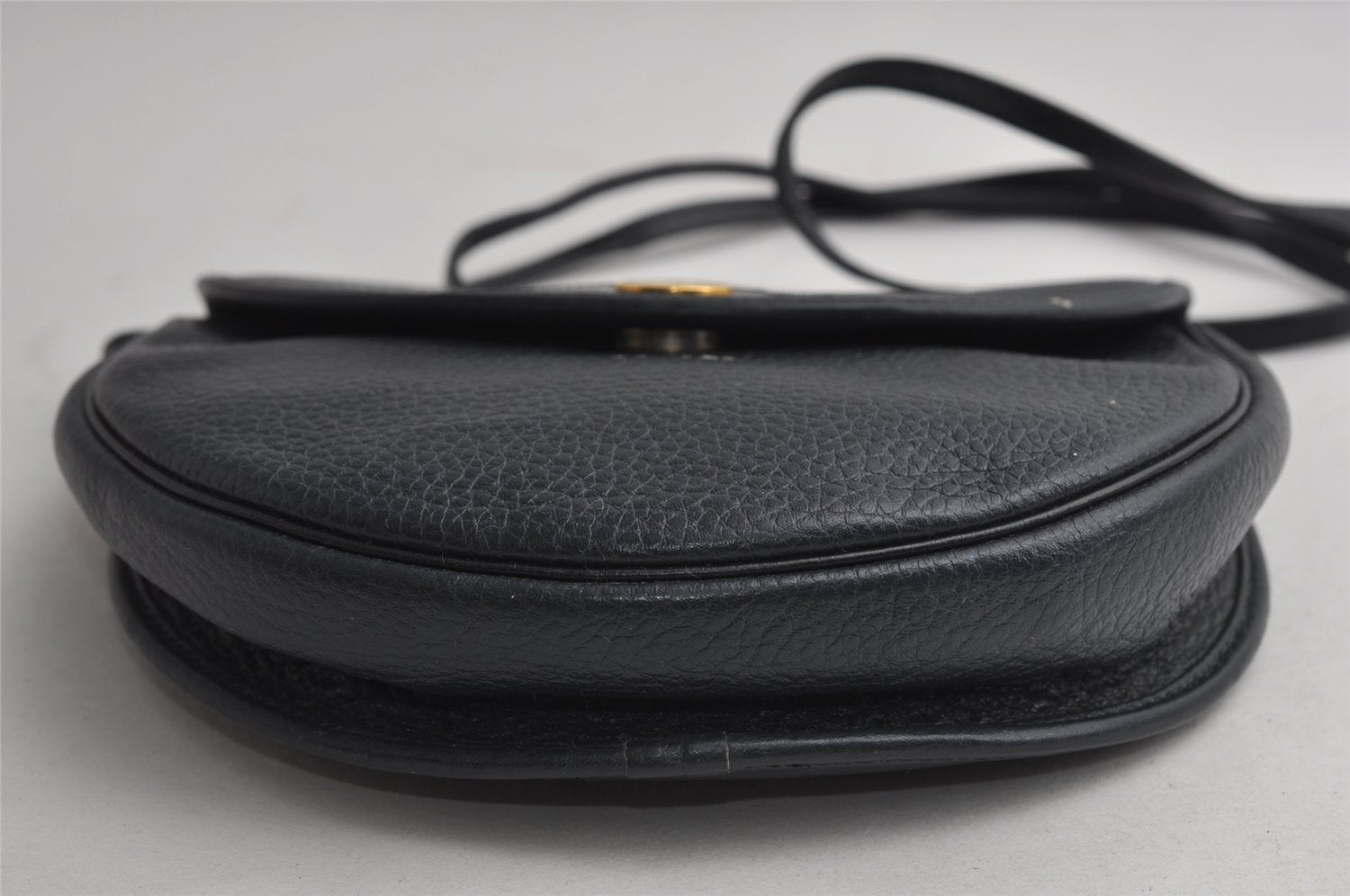 Authentic Christian Dior Shoulder Cross Body Bag Purse Leather Navy Blue 7959I