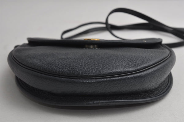 Authentic Christian Dior Shoulder Cross Body Bag Purse Leather Navy Blue 7959I