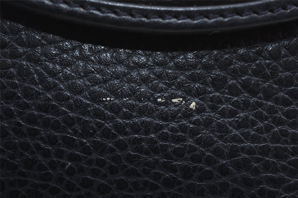 Authentic Christian Dior Shoulder Cross Body Bag Purse Leather Navy Blue 7959I