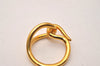 Authentic HERMES Scarf Ring Jumbo Circle Design Gold Tone Box 7959J