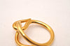 Authentic HERMES Scarf Ring Jumbo Circle Design Gold Tone Box 7959J