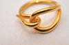 Authentic HERMES Scarf Ring Jumbo Circle Design Gold Tone Box 7959J