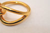 Authentic HERMES Scarf Ring Jumbo Circle Design Gold Tone Box 7959J