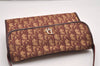 Authentic Christian Dior Trotter Shoulder Hand Bag Canvas Leather Bordeaux 7960I