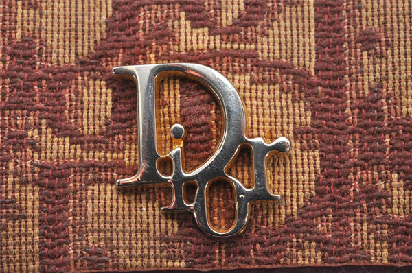 Authentic Christian Dior Trotter Shoulder Hand Bag Canvas Leather Bordeaux 7960I