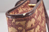 Authentic Christian Dior Trotter Shoulder Hand Bag Canvas Leather Bordeaux 7960I