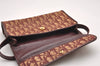 Authentic Christian Dior Trotter Shoulder Hand Bag Canvas Leather Bordeaux 7960I
