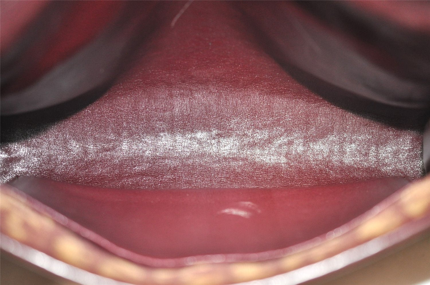 Authentic Christian Dior Trotter Shoulder Hand Bag Canvas Leather Bordeaux 7960I