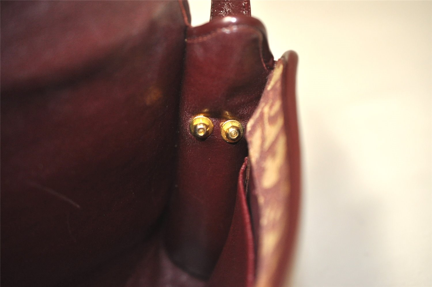 Authentic Christian Dior Trotter Shoulder Hand Bag Canvas Leather Bordeaux 7960I