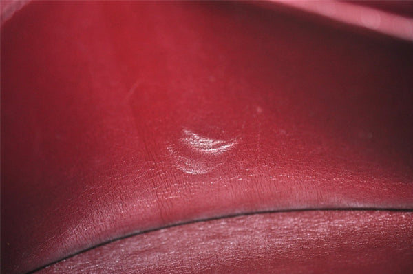 Authentic Christian Dior Trotter Shoulder Hand Bag Canvas Leather Bordeaux 7960I