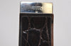 Authentic GUCCI Vintage Money Clip Silver Plating Leather Black 7960J