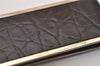 Authentic GUCCI Vintage Money Clip Silver Plating Leather Black 7960J