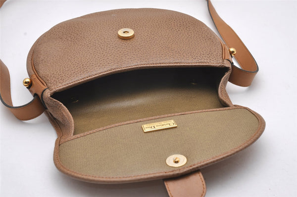 Authentic Christian Dior Shoulder Cross Body Bag Purse Leather Brown CD 7961I