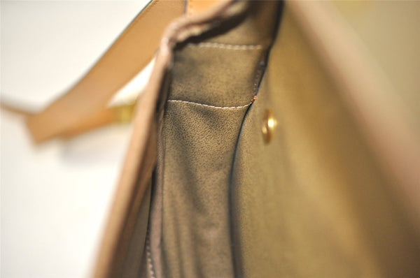 Authentic Christian Dior Shoulder Cross Body Bag Purse Leather Brown CD 7961I