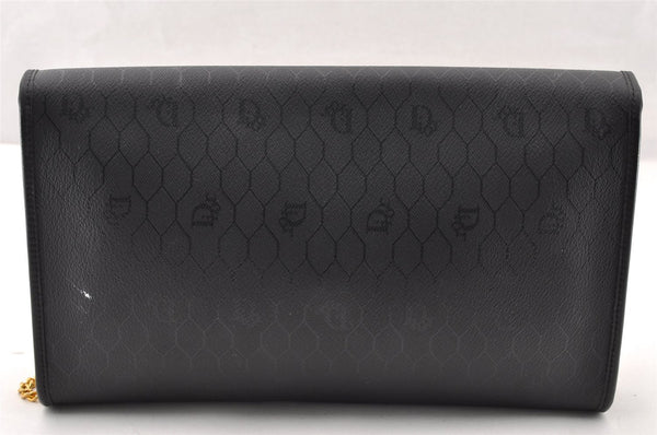 Authentic Christian Dior Honeycomb Shoulder Bag Purse PVC Leather Black 7962I