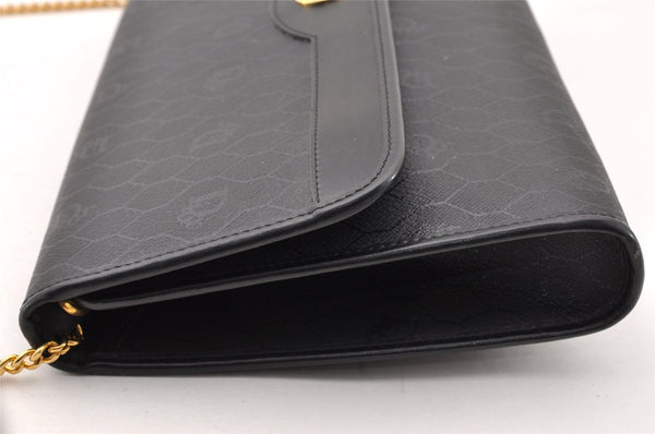 Authentic Christian Dior Honeycomb Shoulder Bag Purse PVC Leather Black 7962I